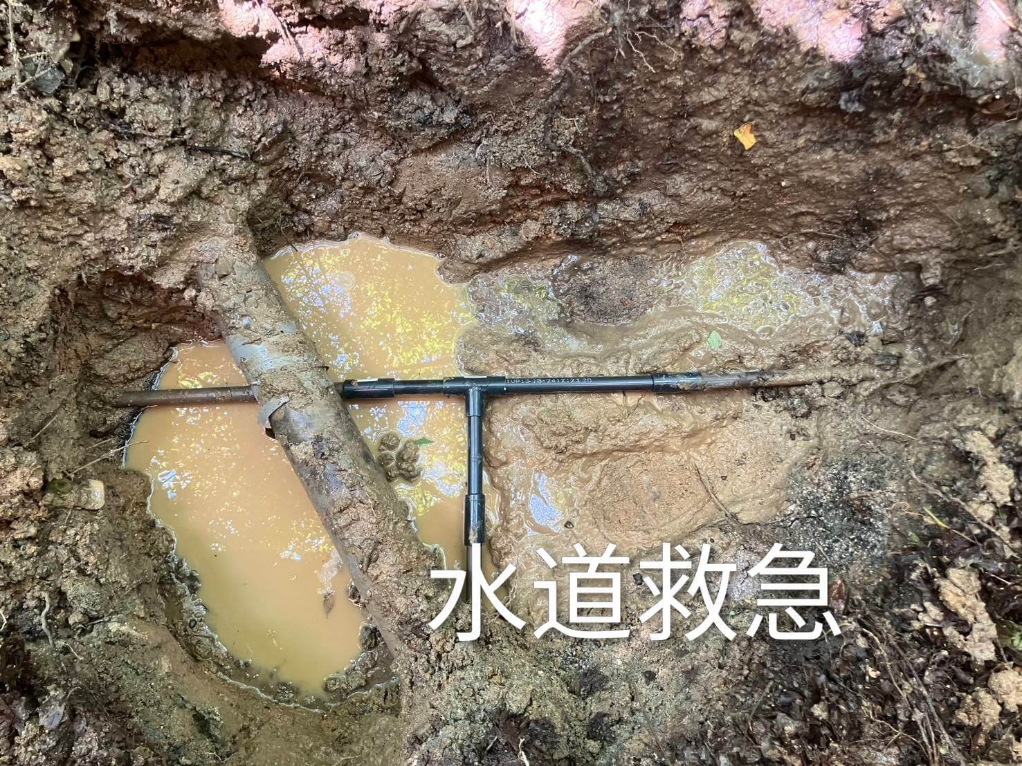 給水がシャーシャー水漏れ│地面はビチョビチョ【熊本市西区二本木での事例】